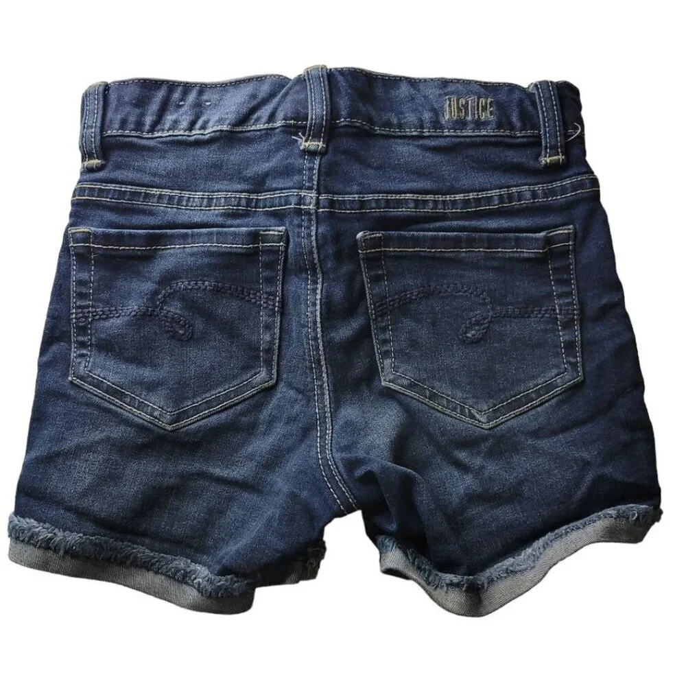 Justice Jean Shorts‎ Girls Size 12 Denim Rolled Distressed Cuffs
